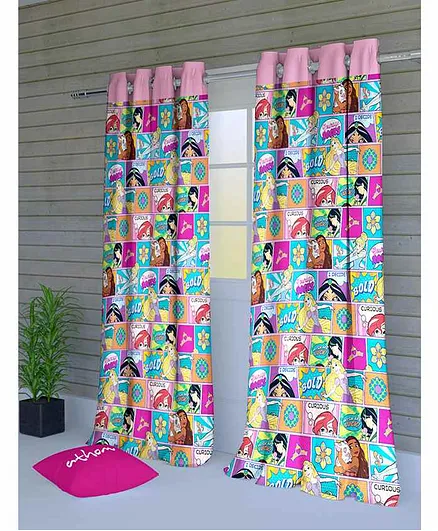 Athom Trendz Disney Princess Themed, Princess Shower Curtain Set