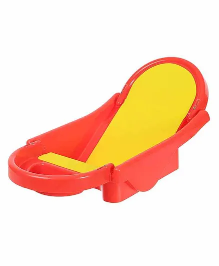 Maanit Foldable Plastic Bath Tub with Anti Slip Base - Red
