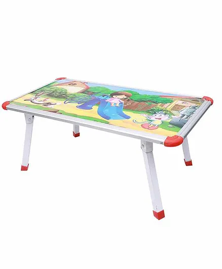 Maanit Printed Kids Wooden Table - White & Multicolor