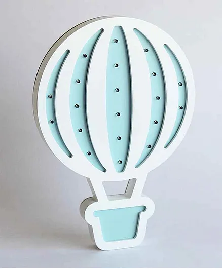The Tiny Trove Wooden Hot Air Balloon Light - Blue