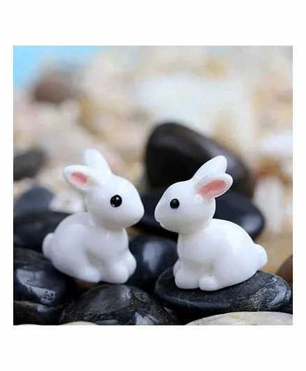 Skylofts Miniature Rabbit Garden Decor Toys Pack of 18 - White