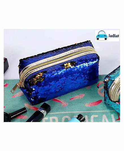 FunBlast Sequins Pencil Pouch - (Color May Vary)