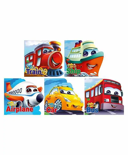 Sawan Who Am I Die Cut Shape Board Books About Transport Pack of 5 - English