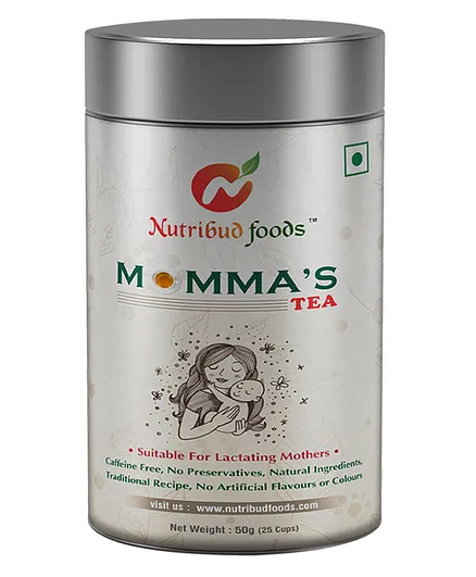 Nutribud Foods Momma's Tea - Natural Ingredients, No Preservatives, Caffeine Free, Herbal Tea for Lactating Mothers (50 gm)