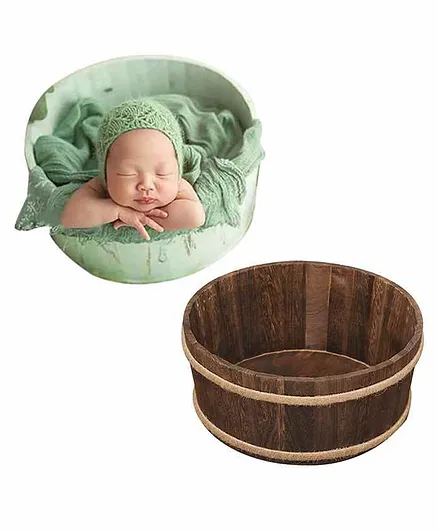 Babymooon Wooden Bowl Photo Prop - Brown