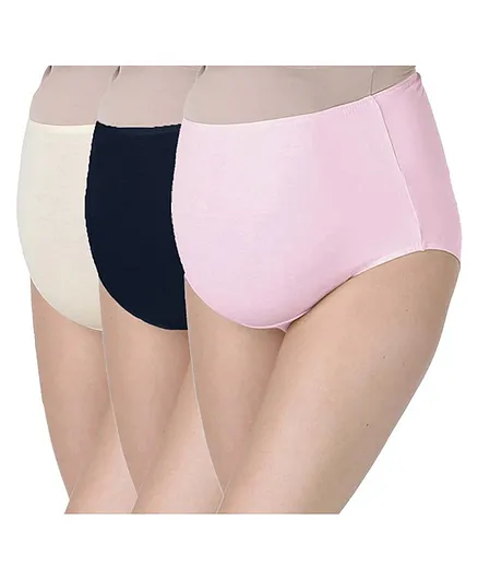 Morph Pack Of 3 Maternity Hygiene Panties - Light Pink & Cream & Navy Blue