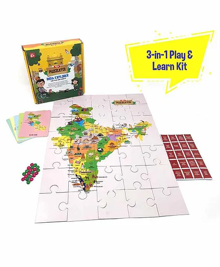 Toiing Puzzletoi India 3 in 1 Jigsaw Puzzle Multicolor - 35 Pieces