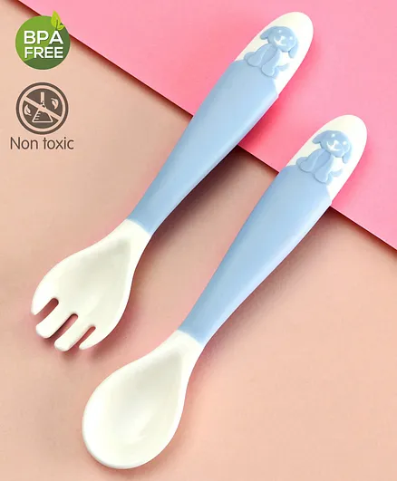 Babyhug Flexible Spoon & Fork Set - Blue
