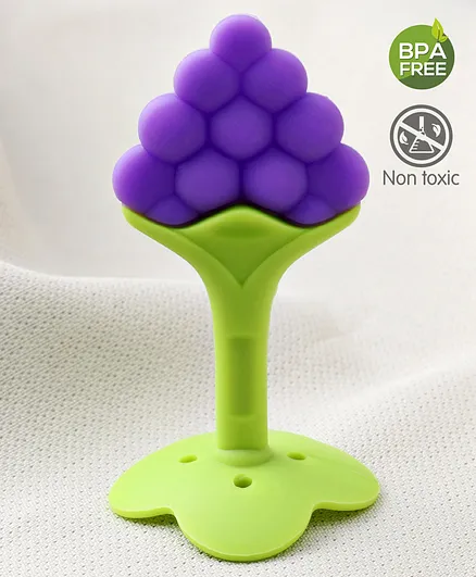 Babyhug Grapes Shape Silicone Teether - Purple