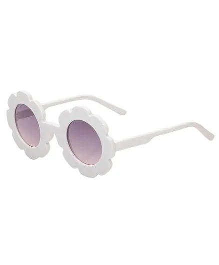 Kidofash Flower Frame Detailing UV Protected Sunglasses - White