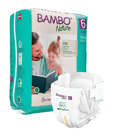 Bambo Nature XX Large Size Tape Diapers with Wetness Indicator - 20 Pieces