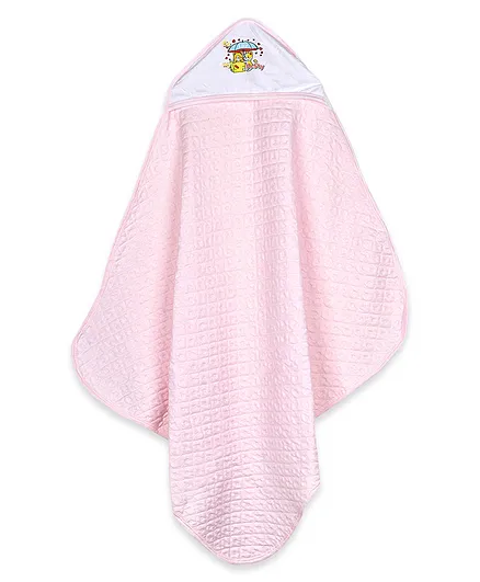 Mom's Home Cotton Hooded Baby Towel Beach Print - Pink 