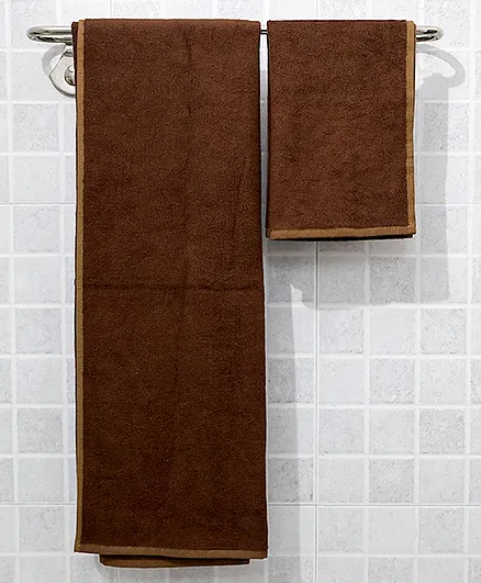 Mom's Home Organic Cotton Bath & Hand Towel Set of 3 - Brown