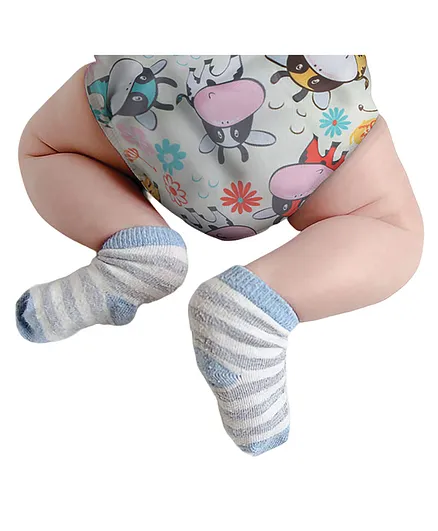 POLKA TOTS Reusable & Washable Cloth Diapers with 5 Layers Bamboo Charcoal Insert and Size Adjustable Snap Buttons -Cow