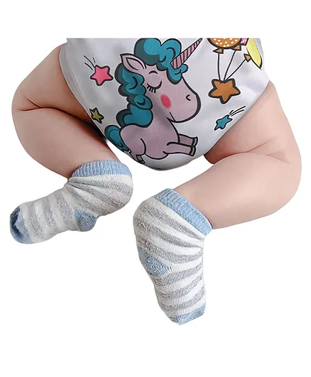 POLKA TOTS Reusable & Washable Cloth Diapers with 5 Layers Bamboo Charcoal Insert and Size Adjustable Snap Buttons -Unicorn