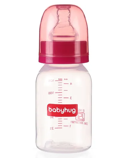 Babyhug Narrow Neck Feeding Bottle Pink - 125 ml
