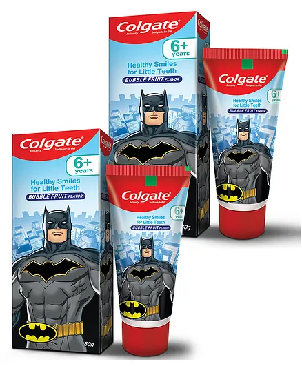 Colgate Kids 6+ Yrs Batman Toothpaste Bubble Fruit Flavour 80 gm - (Pack of  2) Online in India, Buy at Best Price from  - 3568160