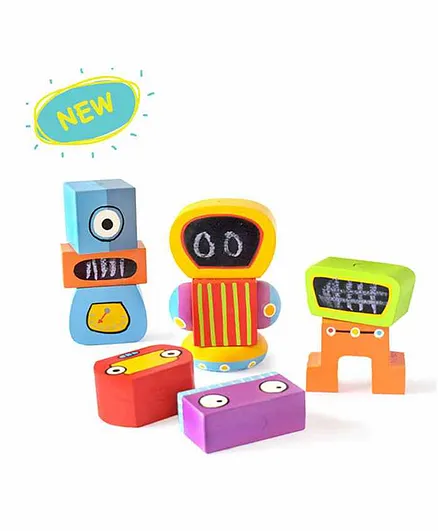 Shumee Magnetic Robo Blocks Multicolor - 12 Pieces