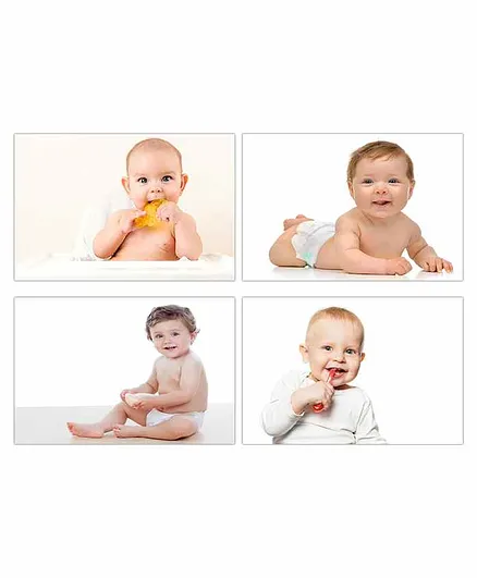 WENS HD Digital Baby Posters Pack of 4 - Multicolour