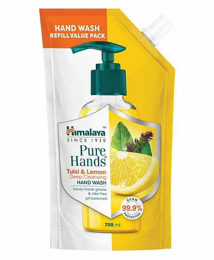 Himalaya Pure Hands Deep Cleansing Tulsi & Lemon Handwash Refill Pack - 750 ml