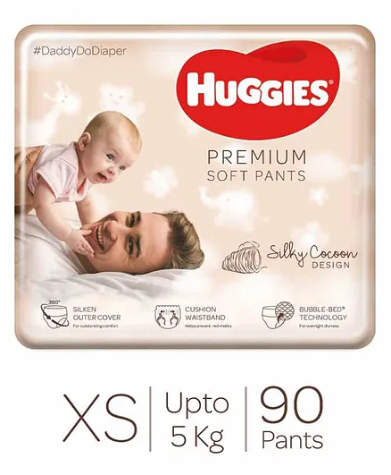 Huggies Premium Soft Pants Extra Small Size Diapers - 90 Pieces