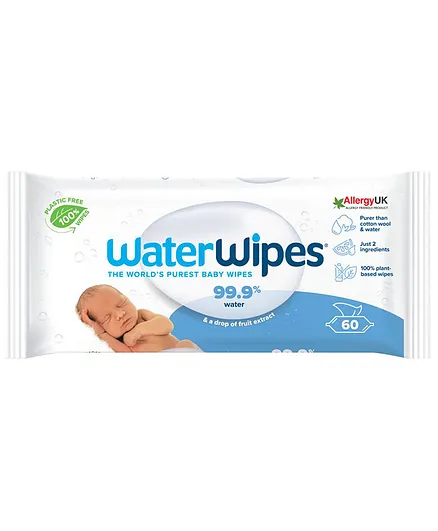 WaterWipes Worlds Purest Baby Wipes - 60 Pieces
