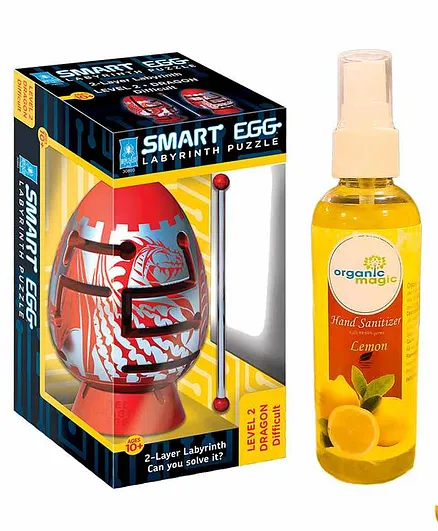 Smartegg 3D Puzzle Toy with Organic Magic 100 ml Hand Sanitizer - Multicolor