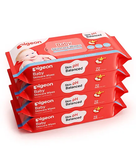 Pigeon Baby Skincare Wipes Pack of 4 - 72 Pieces Each