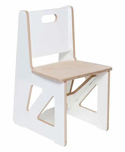 Kiddery Montessori Wooden Kid's Chair - White