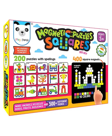 Play Panda Magnetic Puzzles Squares - 250 Magnets 100 Puzzles