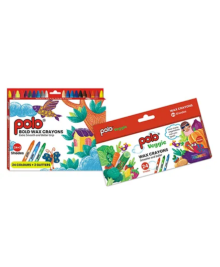 Polo Junior Wax Crayons Veggie & Bold Combo 