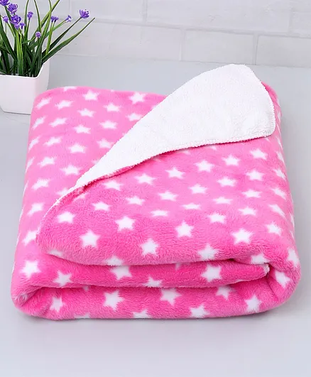 Zoe Poly Wool Blanket Star Design - Light Pink