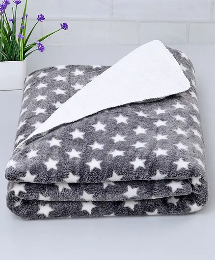 Zoe Poly Wool Blanket Star Design - Grey