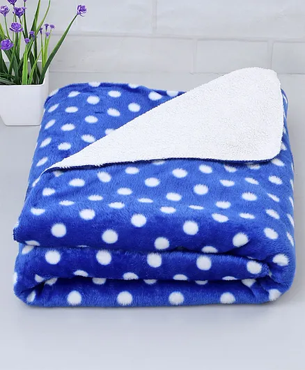 Zoe Poly Wool Blanket Polka Dots Design - Blue