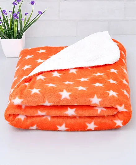 Zoe Poly Wool Blanket Star Design - Orange