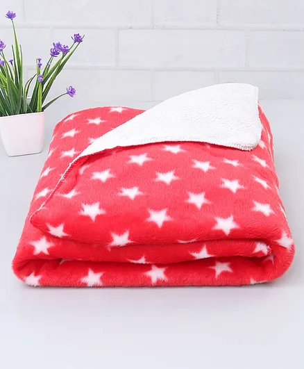 Zoe Poly Wool Blanket Star Design - Red
