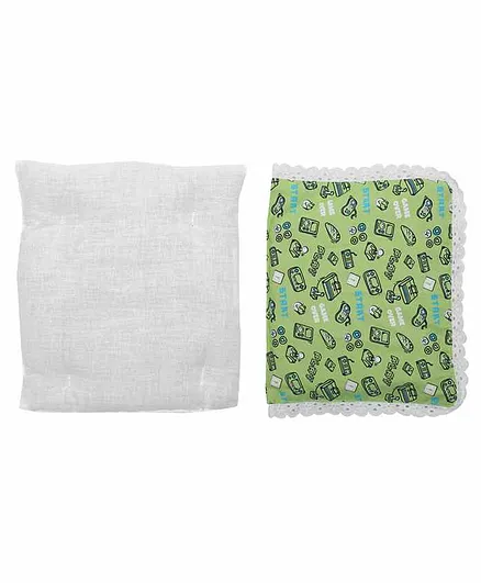 Grandma's Premium Finger Millet Pillow with 2 Pillow Covers Video Game Print - Green