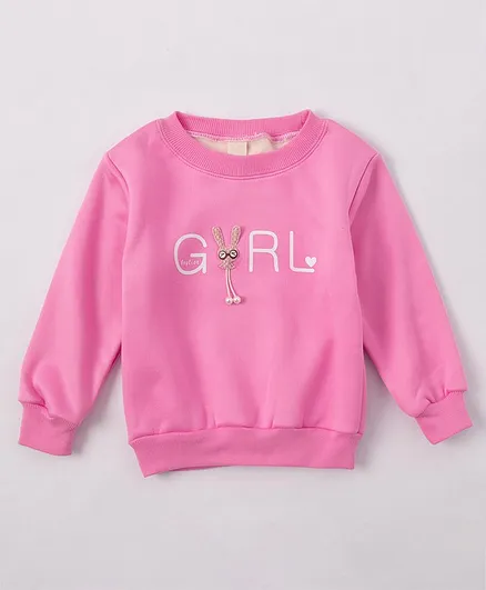 Kookie Kids Full Sleeves Sweatshirt Girl Print - Pink