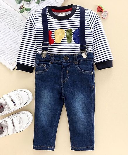 denim jeans with suspenders