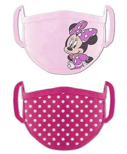 Babyhug 2 to 4 Years Washable & Reusable Knit Face Mask Minnie Mouse - Pack of 2
