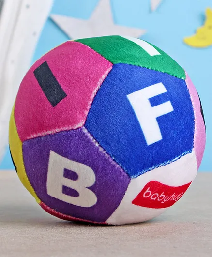 Babyhug Alphabet Soft Ball Multicolor - Height 11 cm