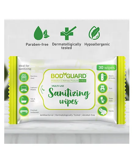BodyGuard Multi Use Sanitizing Wipes - 30 Wipes