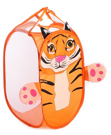 Babyhug Laundry Bag With Lid Tiger Print - Orange