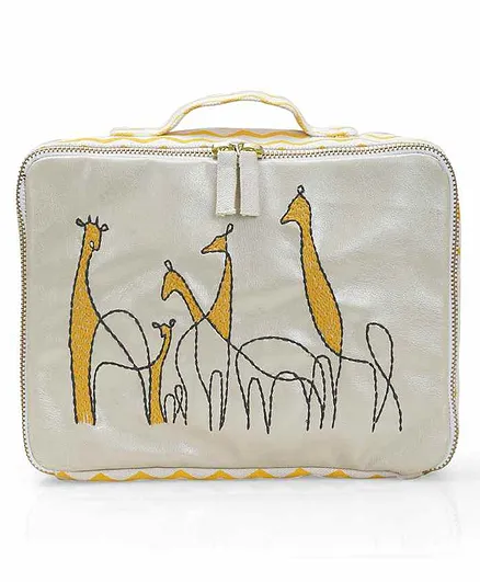Mi Dulce An'ya Lunch Box Bag Giraffe Embroidered - Yellow