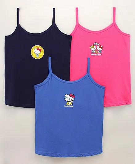 Bodycare Sleeveless Slips Hello Kitty Print Pack of 3 - Blue Pink