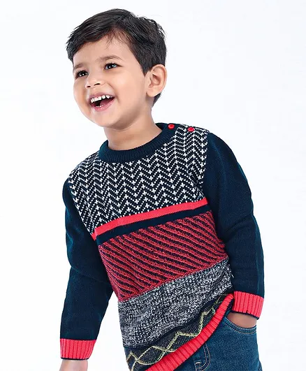 Babyoye Acrylic Full Sleeves Sweater - Multicolour
