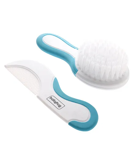 Babyhug Easy Grip Hair Brush & Comb Set - Blue