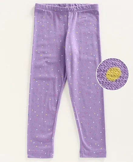 CrayonFlakes Polka Dot Print Leggings - Purple