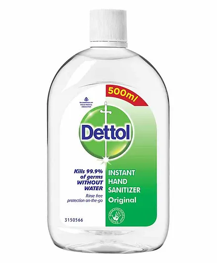 Dettol Hand Sanitizer Liquid Gel Bottle 70% Alcohol Kills 99.9% Germs - 500ml 