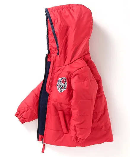 Babyhug Full Sleeves Hooded Jacket - Red